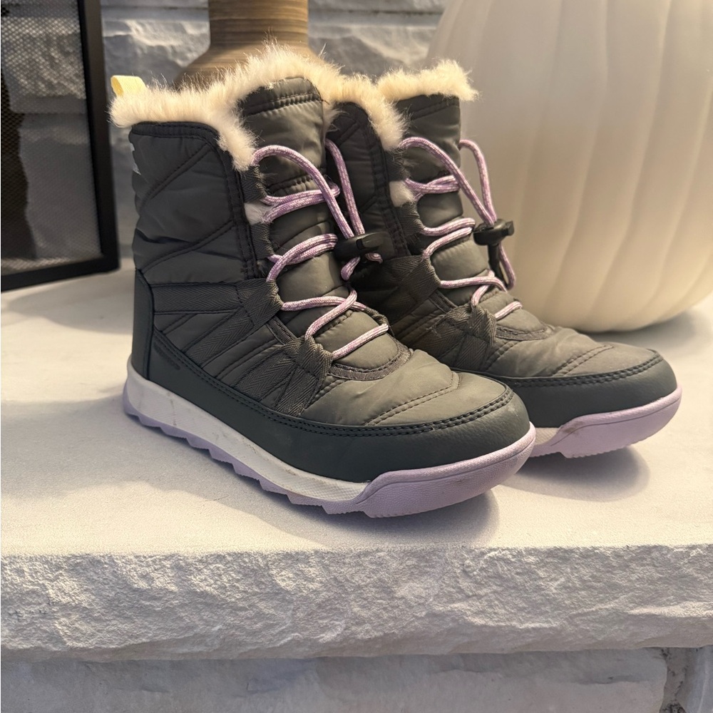 Sorel Kids Gray and Lavender Snow Boots